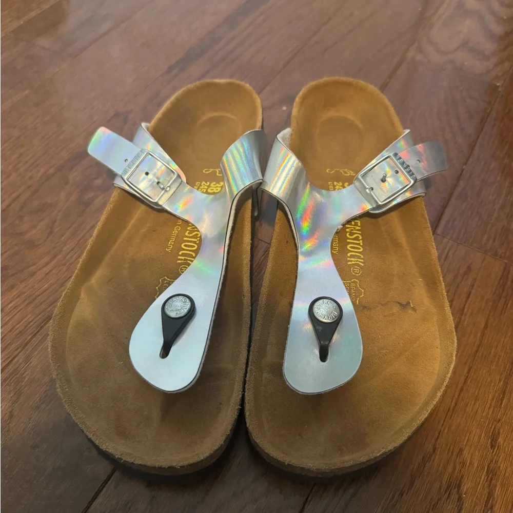 Birkenstock Gizeh Silver Sandal - Iridescent - Picture 2 of 4